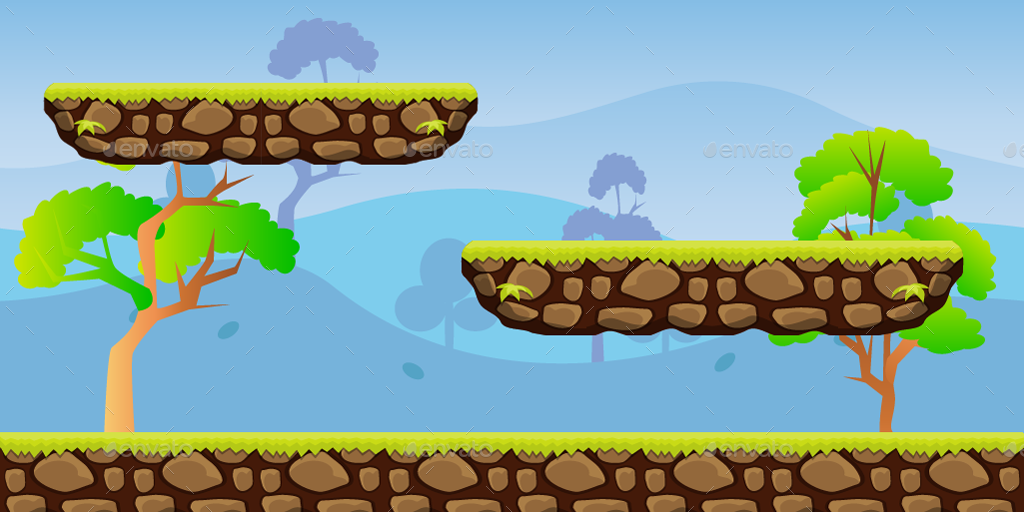 10 Platformer Game Backgrounds Set, Game Assets | GraphicRiver